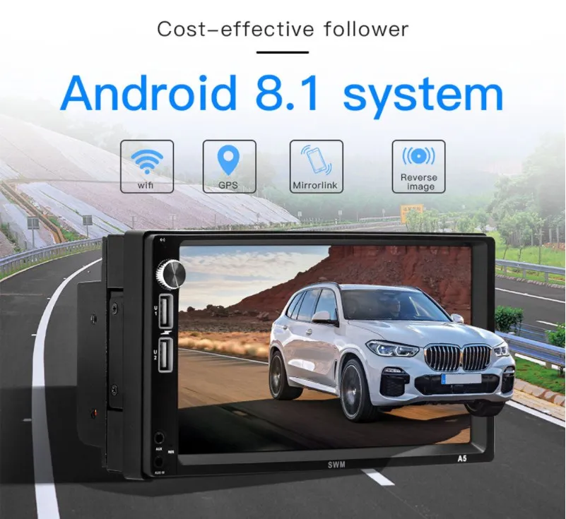 Zeepin A5 7 дюймов 2 Din Автомобильный MP5 плеер Android 8 1 Поддержка записи вождения Bluetooth WIFI