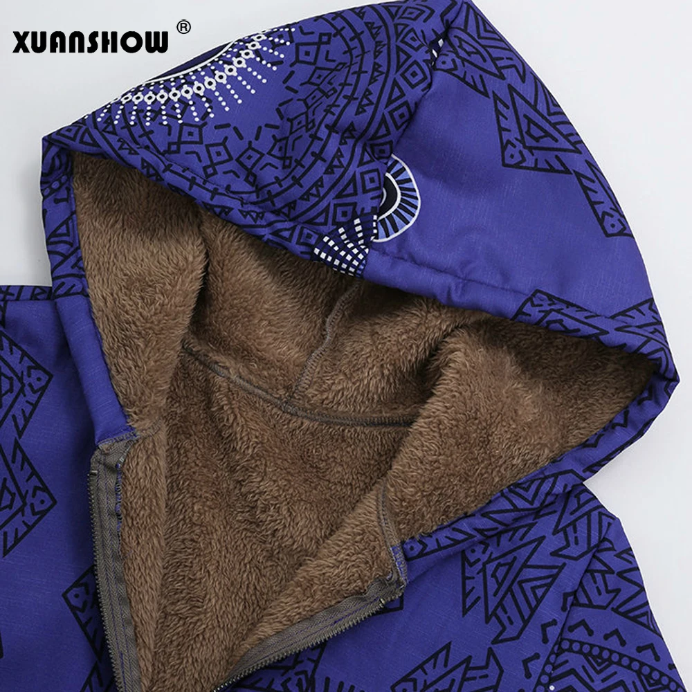 XUANSHOW зимняя куртка женская 2019 на молнии с капюшоном Пальто Женская Теплая
