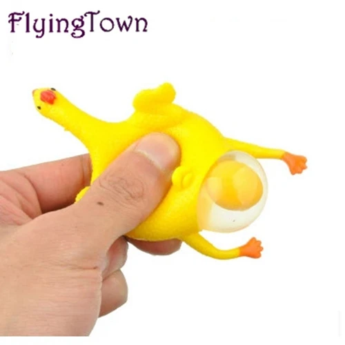 FlyingTown Новые забавные волосы курица брелок выдавливает куры-несушки испорченные