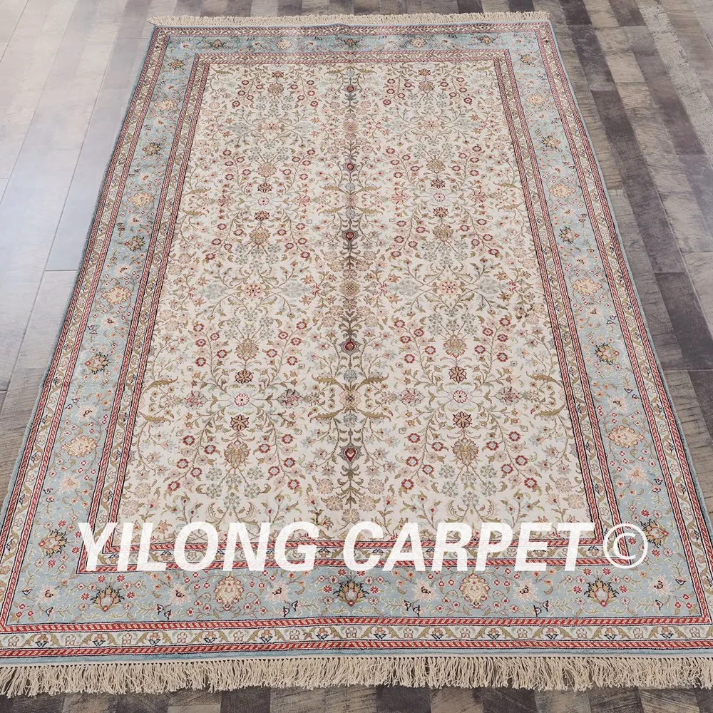 YILONG 5 'x 8' светло голубой и бежевый ковер для гостиной nanyang ручной работы
