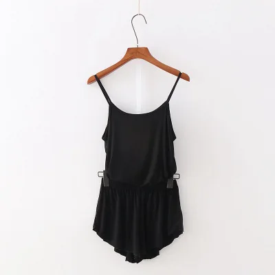 black Daeyard Silk Pajamas For Women Summer Cami And Shorts 2Pcs Solid Pyjamas Sexy Lingerie Girls' Pijamas Sleepwear Casual Homewear - Цвет: black