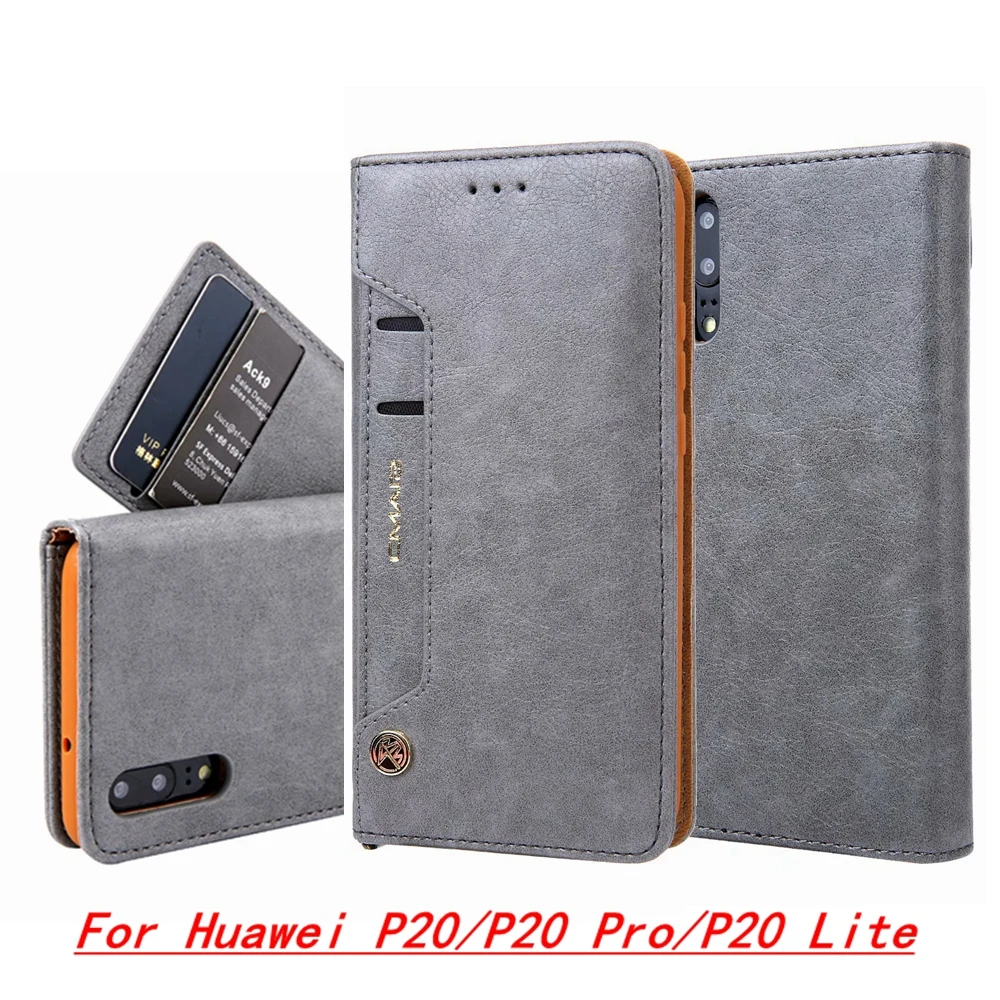 Для Huawei P20 двусторонний держатель для карт Магнитный Флип-книжка подставка