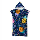 Халат женский из микрофибры с капюшоном и принтом фруктов