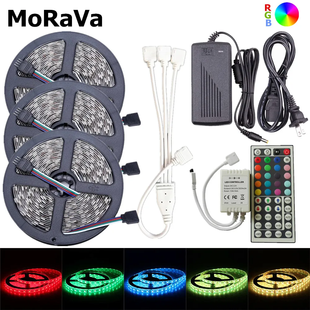 Светодиодная светильник SMD 5050 12 в RGB Диодная лента неводонепроницаемая Гибкая