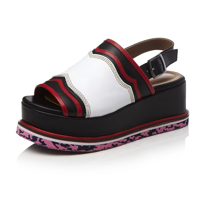 Конского волоса Платформы peep toe дамы женская обувь сандалии Удобные летние