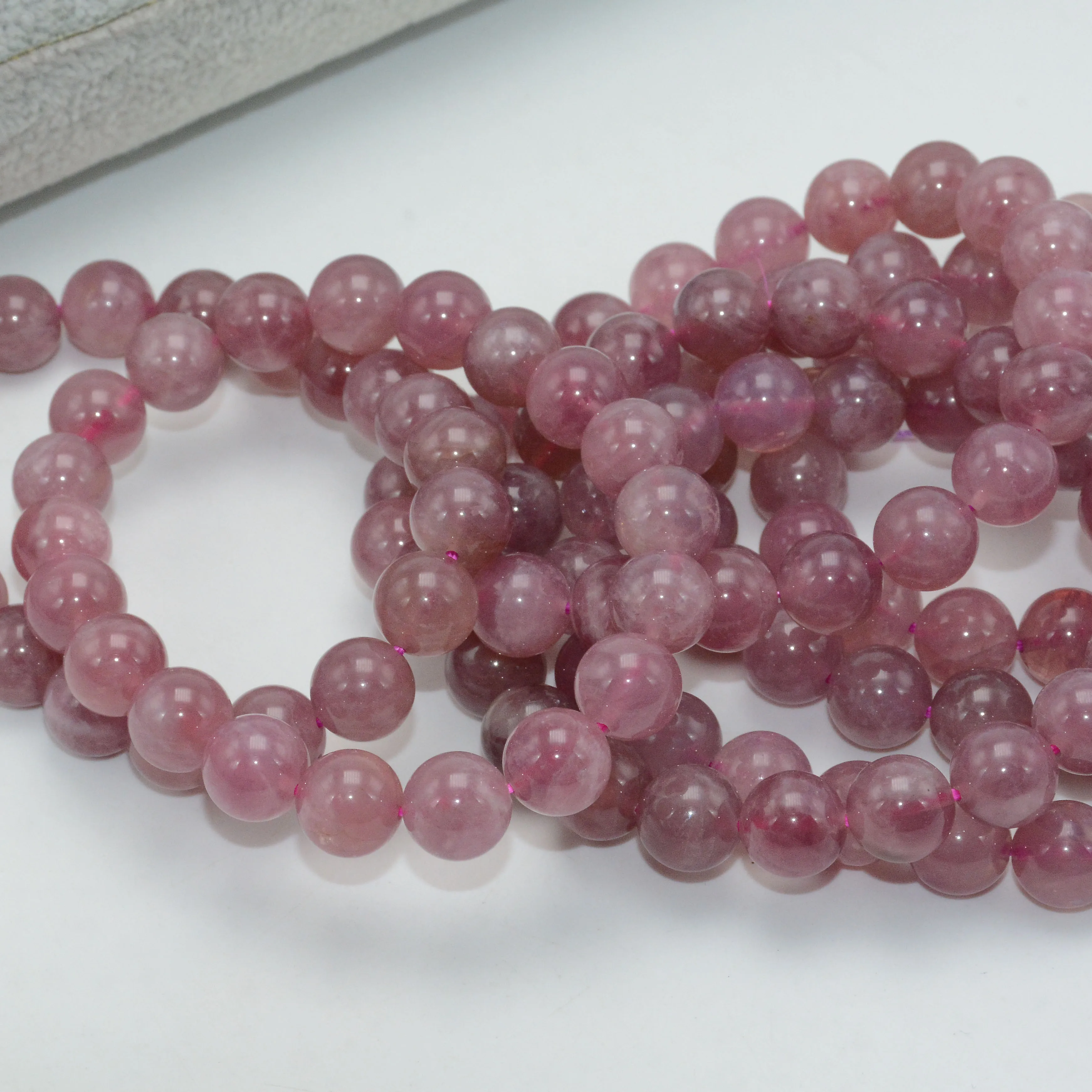 Natural Dark Madagascar Rose Quartz Round Beads Bracelets 8mm / 10mm 12mm - Rare Color No Treatment | Украшения и аксессуары