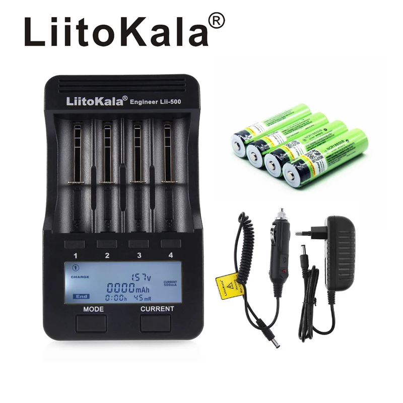 Аккумуляторная батарея LiitoKala для фонариков перезаряжаемая 3 7 В 18650 26650 4 шт. 3400 мА ·