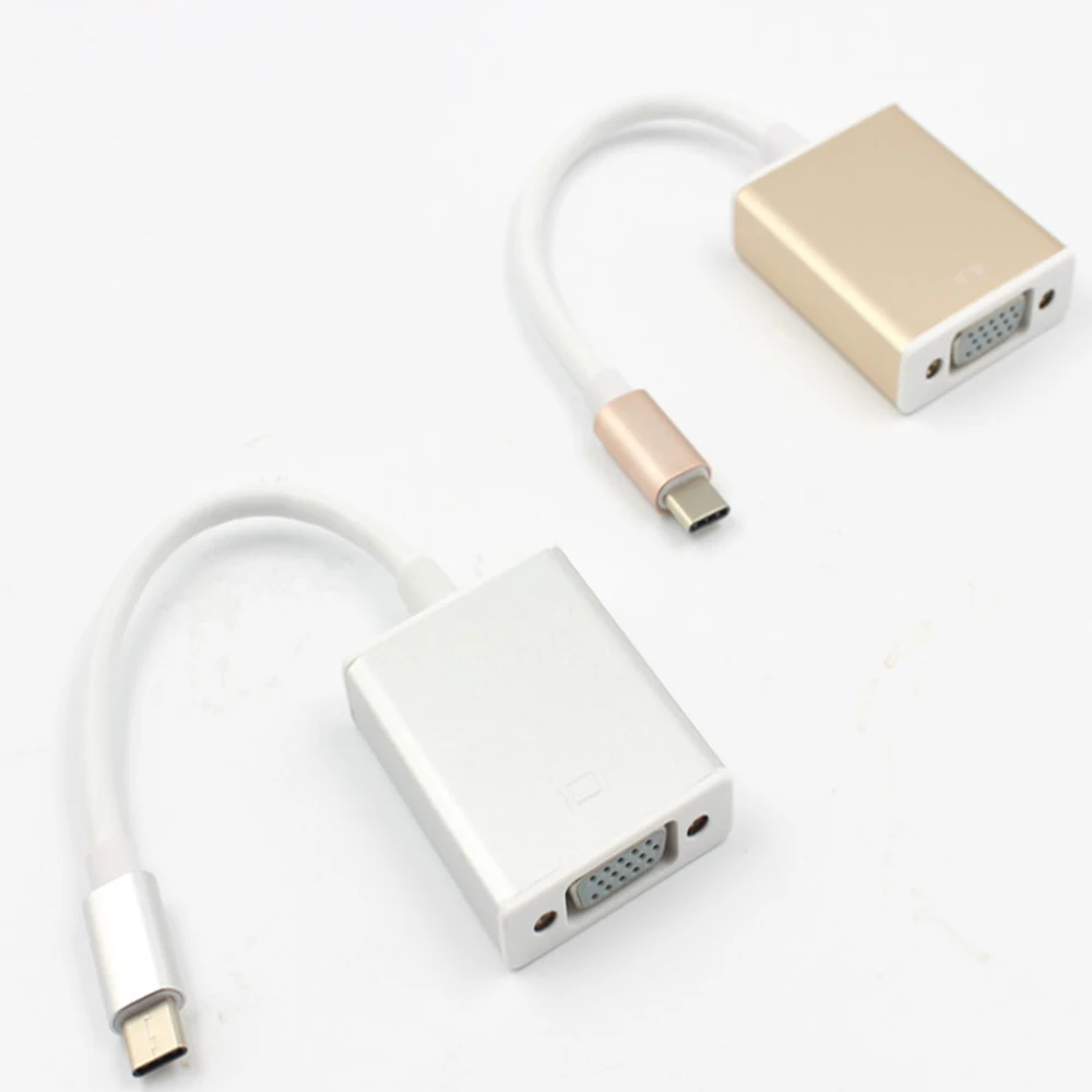 Адаптер типа с-VGA USB 3,1 USB C к женскому адаптеру VGA кабель для Macbook 12in Chromebook Pixel Lumia 950XL Galaxy S8/9