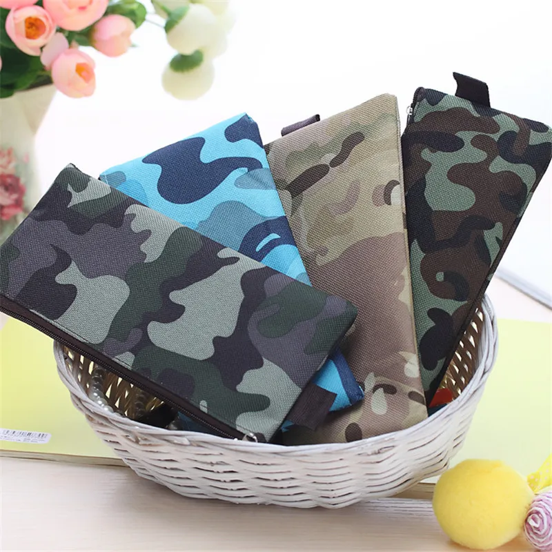 Модный Kawaii Camuflagem пенал для карандашей большая вместительность холст Scholl Офисная