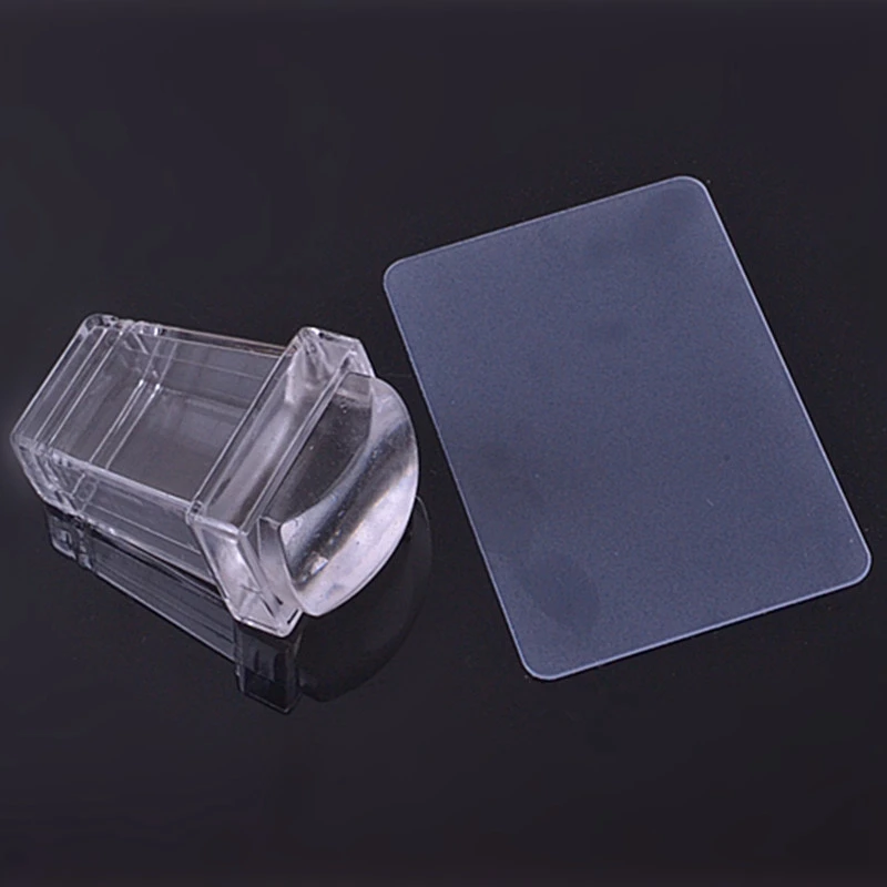 

1Pcs Nail Art Templates Stamps Pure Jelly Silicone Scraper Sets Transparent Polish Print Nail Stamping Plate Tools