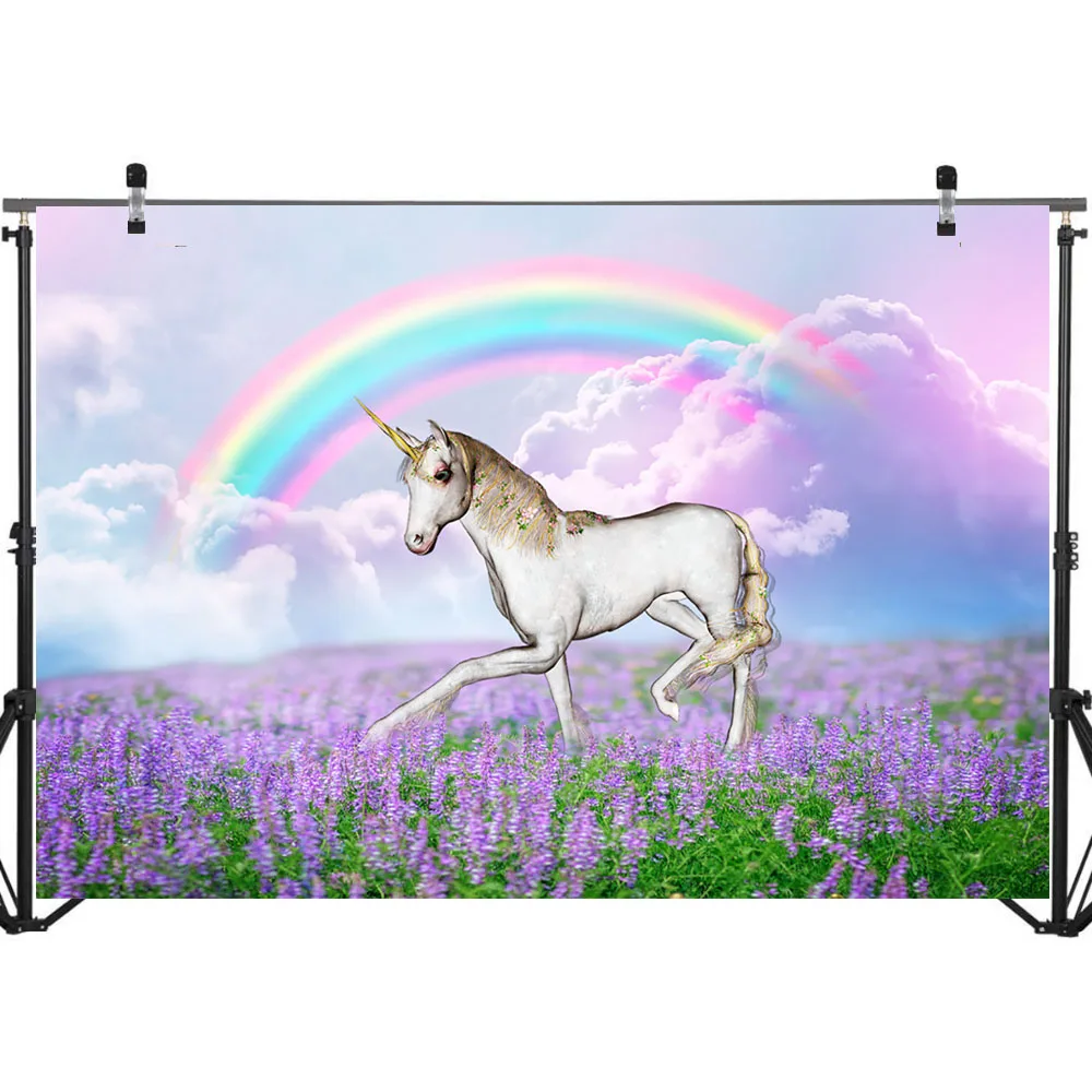 NeoBack Rainbown Единорог фон для фотосъемки облачная Страна Чудес фиолетовый