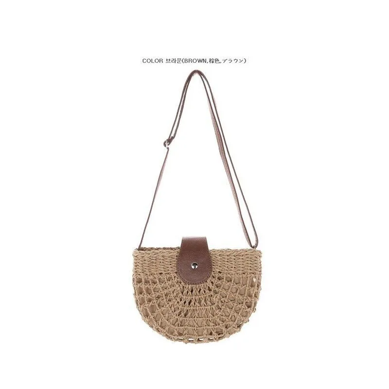Модная женская летняя соломенная ручная сумка Повседневная пляжная через плечо