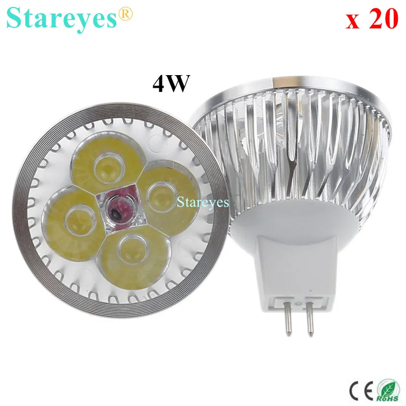 

Free shipping 20 pcs Dimmable 4W 3W MR16 AC&DC12V High Power LED Spotlight Downlight droplight lamp bulb Light LED Lighting