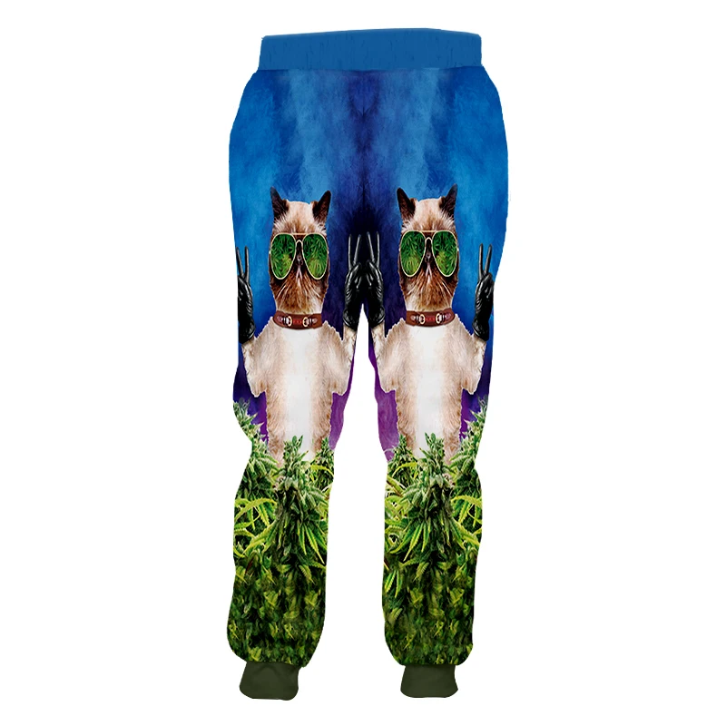 OGKB Jogger Брюки мужские Новые Длинные Аниме 3D брюки с принтом солнцезащитных очков
