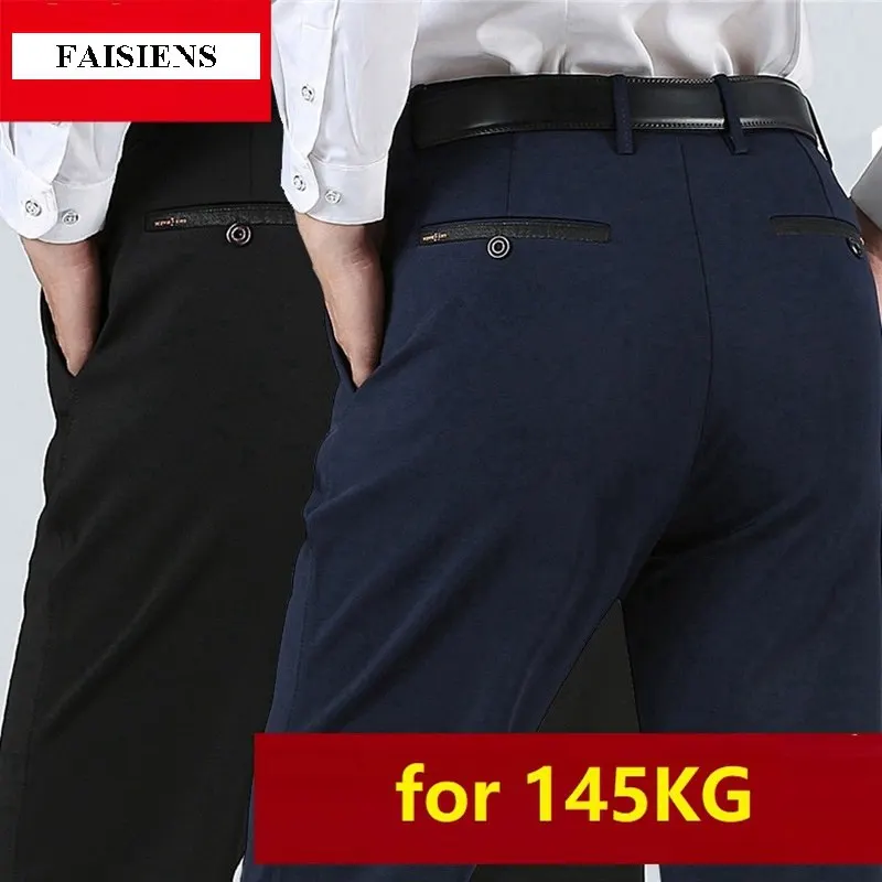 FAISIENS Реальные мужские костюмные брюки 8XL 9XL прямые флисовые теплые 10XL плотные