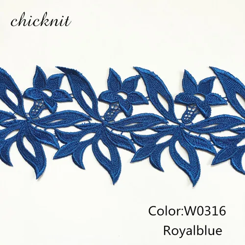 W0316 CHICKNIT 5 ярдов множество цветов Вышитые водорастворимые кружева отделка для шитья adress аксессуары DZ1 - Цвет: W0316