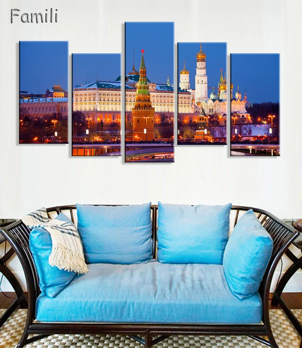 

Landscape Decoration Colorful Russian Architecture Canvas Painting Large HD City Landscape Wall Picture Prints Modern Painting