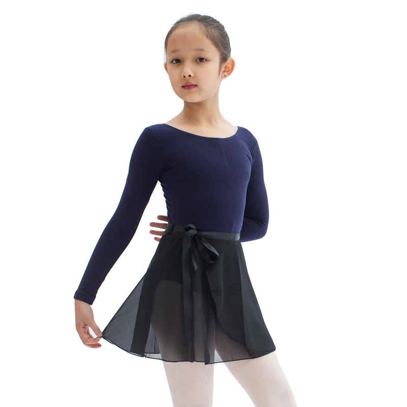 Балетная юбка для девочек высокое качество черный цвет купальник из шифона