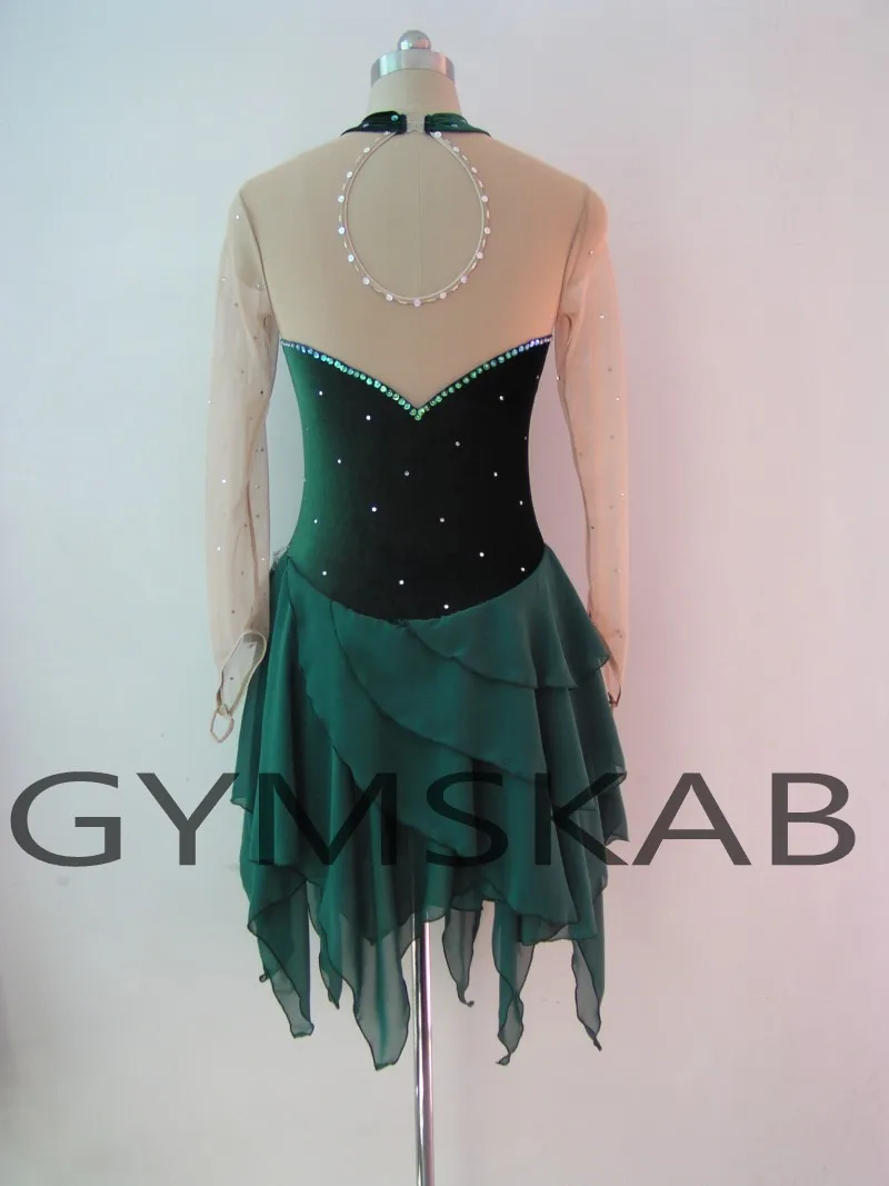 2018 элегантное платье для фигурного катания женское на коньках с длинными