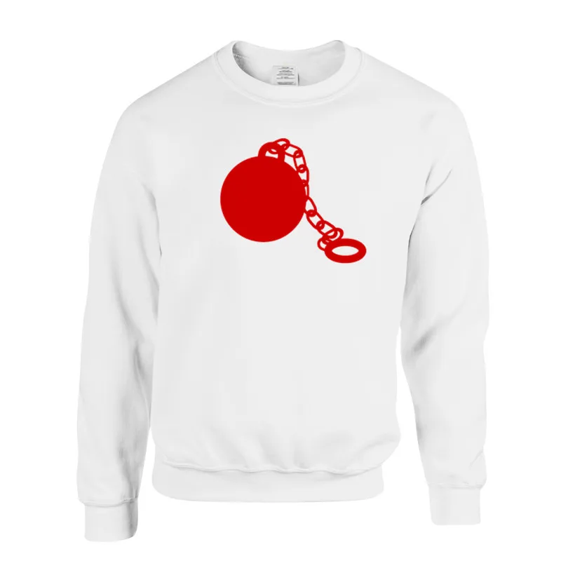 Free delivery BALL AND CHAIN PRISONER CONVICT ESCAPEE FUGITIVE Print Anime Fashion Streetwear Fitness Men's Sportswear Hoodies | Мужская