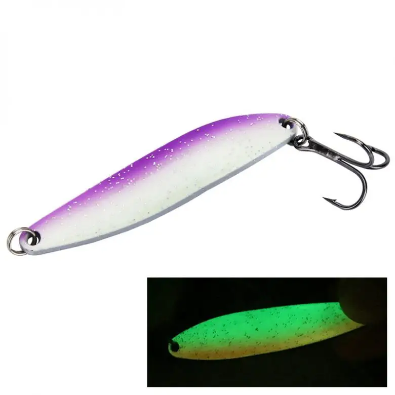

5pcs/lot 6.5cm 13g Metal Sequin Spinner Noctilucence Luminous Fishing Lures Jig Bait with Box
