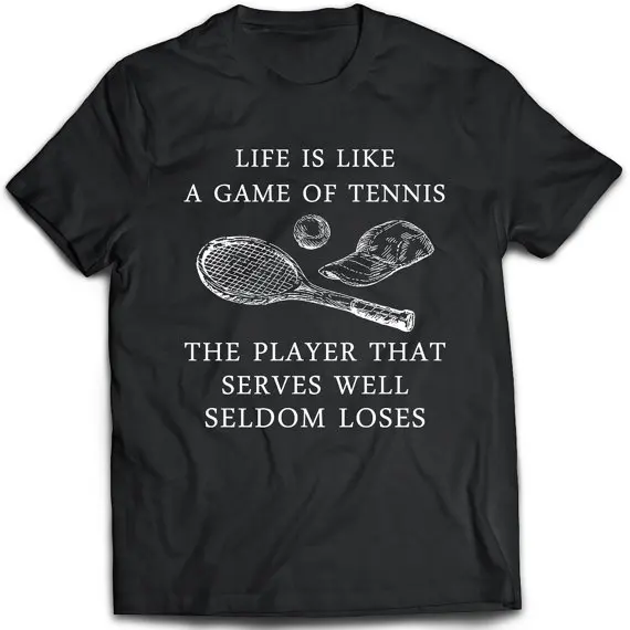 Лето Hipster Топы корректирующие Мужская жизнь-это как игра в tenniser короткие
