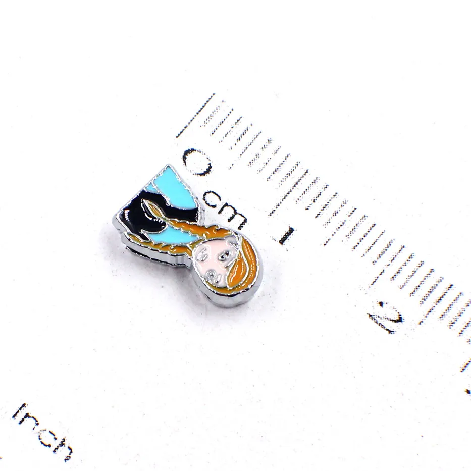 Wholesale 50pcs cartoon princess Anna Internal Dia.8mm slide Charms Fit 8mm Pet Collars wristbands SL238-15 | Украшения и