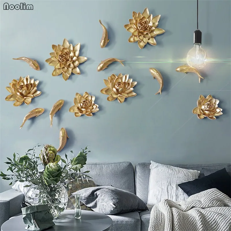 Европейский Креативный Настенный Цветок NOOLIM из смолы стерео украшение поделки