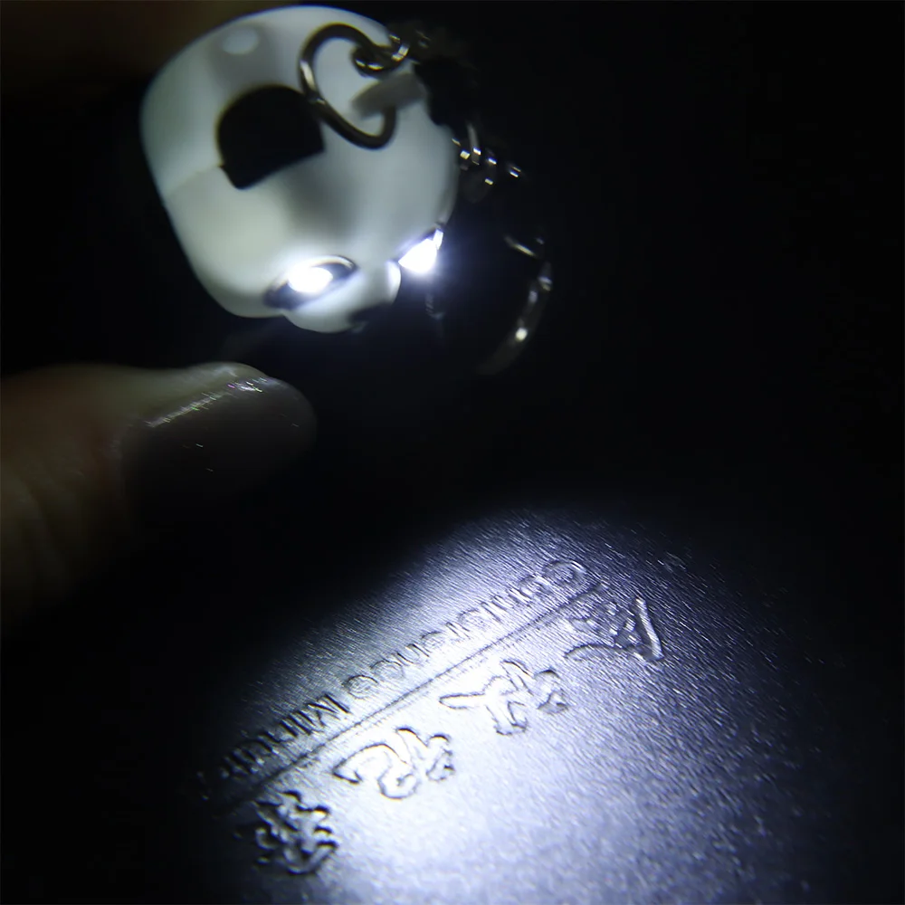 1 шт. светодиодный брелок в виде мультяшной панды со звуком милая сумка животного