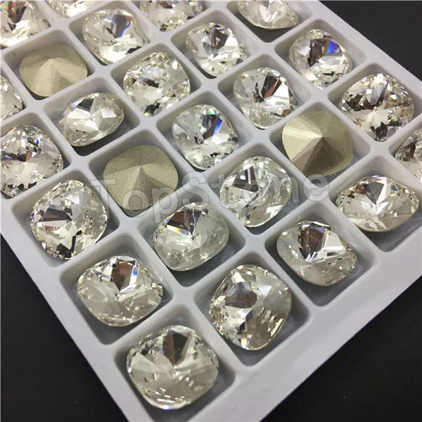 crystal clear 40 шт. K9 стекло Кристалл Классический квадратный точечный клей стразы толстая квадратная форма Стразы diy аксессуары для одежды - Цвет: crystal clear