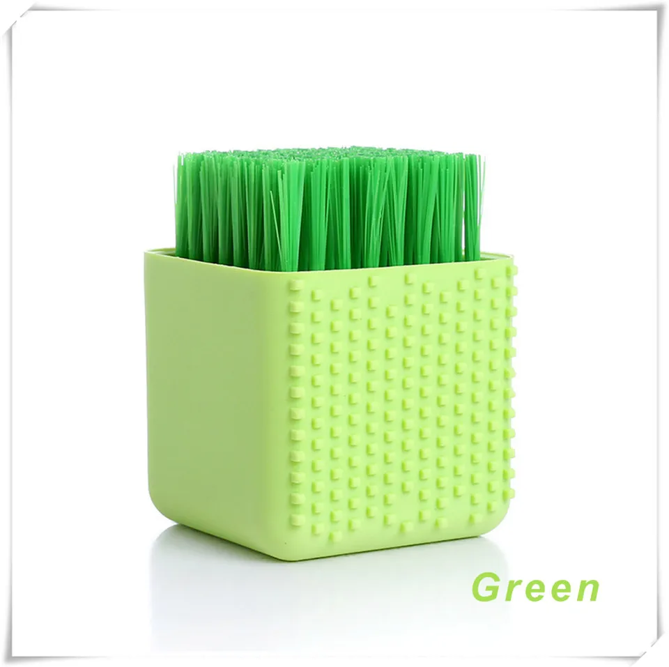 clothes brush green MSJO щетка для ванной силиконовая раковина одежда обувь пол бар щетка для очистки окон кухонная щетка портативные бытовые инструменты для уборки - Цвет: clothes brush green