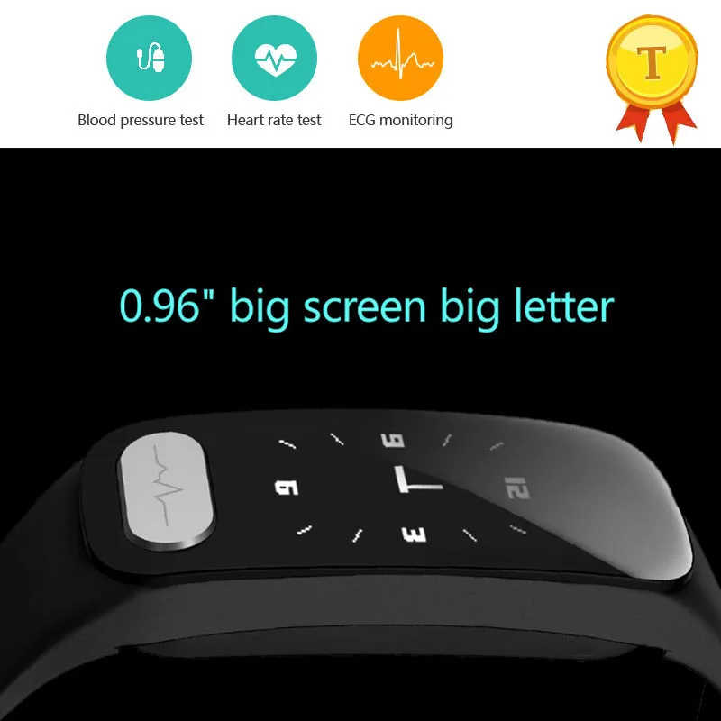 2017 new arrival Bluetooth Sports Watch Wearable heart ECG PPG Heart Rate MonitorTemperature Display Fitness Tracker Smart Band |