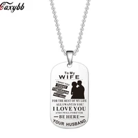 love necklace keychain to my husbandwife i want you today tomorrow silver tag pendant necklace key chains for couples
