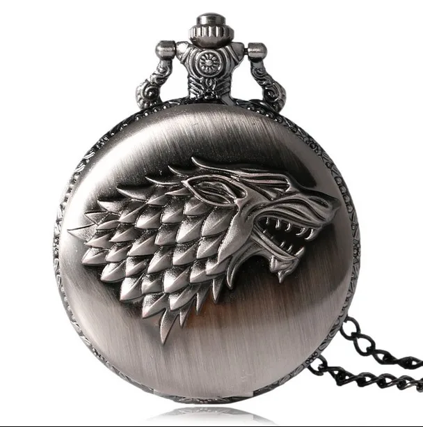 Часы мужские/женские кварцевые с эмблемой семьи звезд и волка|pocket watch|quartz pocket