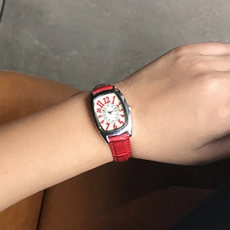 BGG повседневная женская обувь часы творческий кожаные прямоугольные Простой