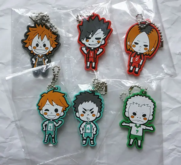 6 шт./партия Haikyuu! Фигурные игрушки Аниме Haikyuu Косплей karasuno фигурка ПВХ ремешок для