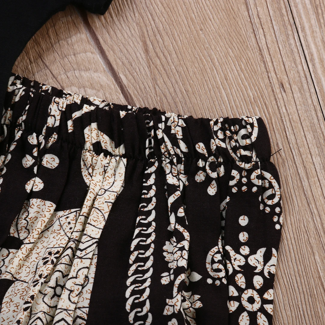 Стильный детский летний комплект одежды из 2 предметов для маленьких девочек