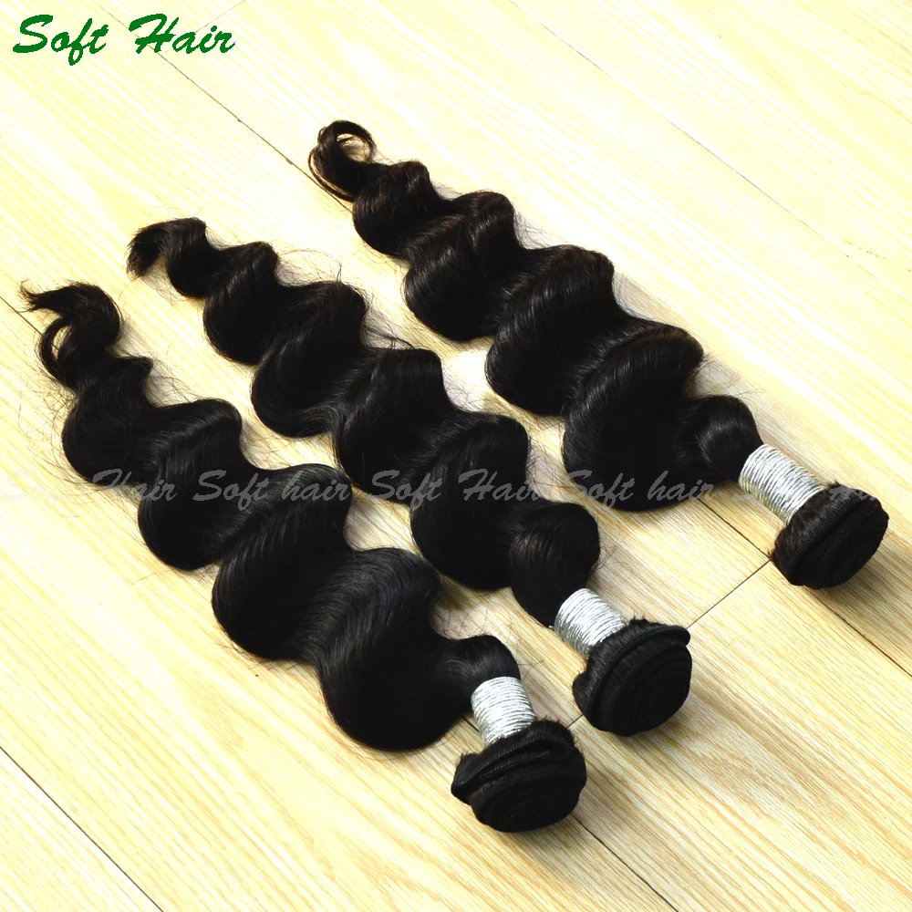 Бразильский Девственные Волосы Свободная Волна 3 Пучки 8А Необработанные Волос