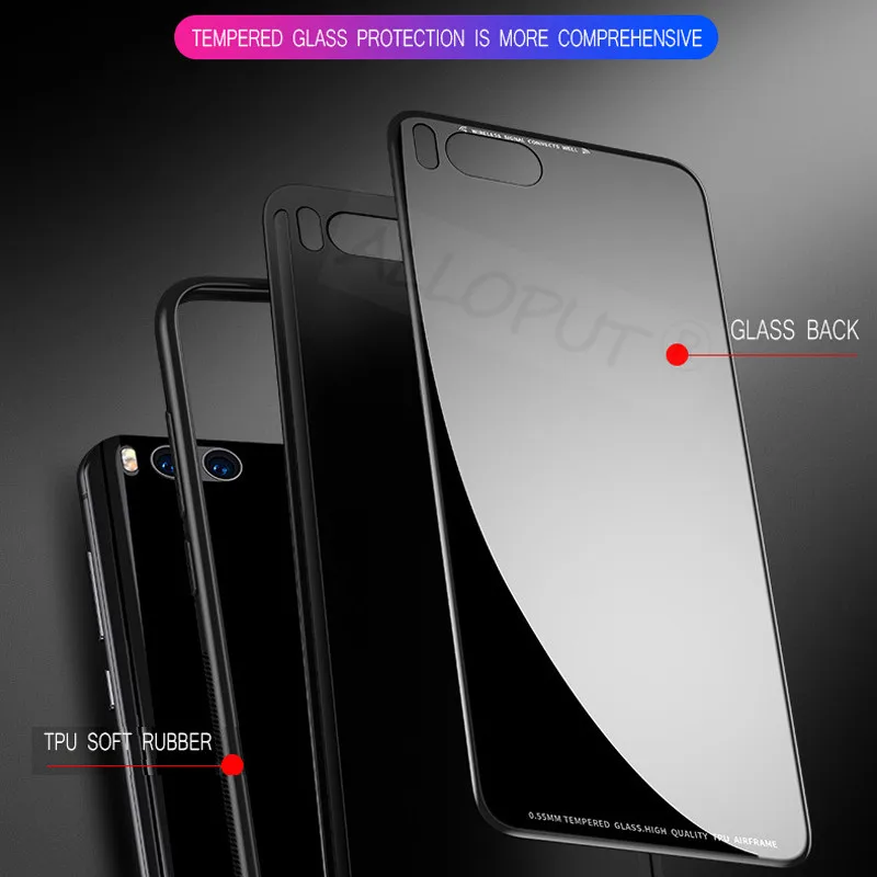 2019 Tempered Glass Phone Case For Redmi 7A Note 7 Pro Silicone Frame Shockproof Back Cover Hard Cases |