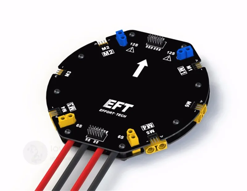 EFT большой ток распределительная плата PDB 12S 480A для сельскохозяйственного дрона