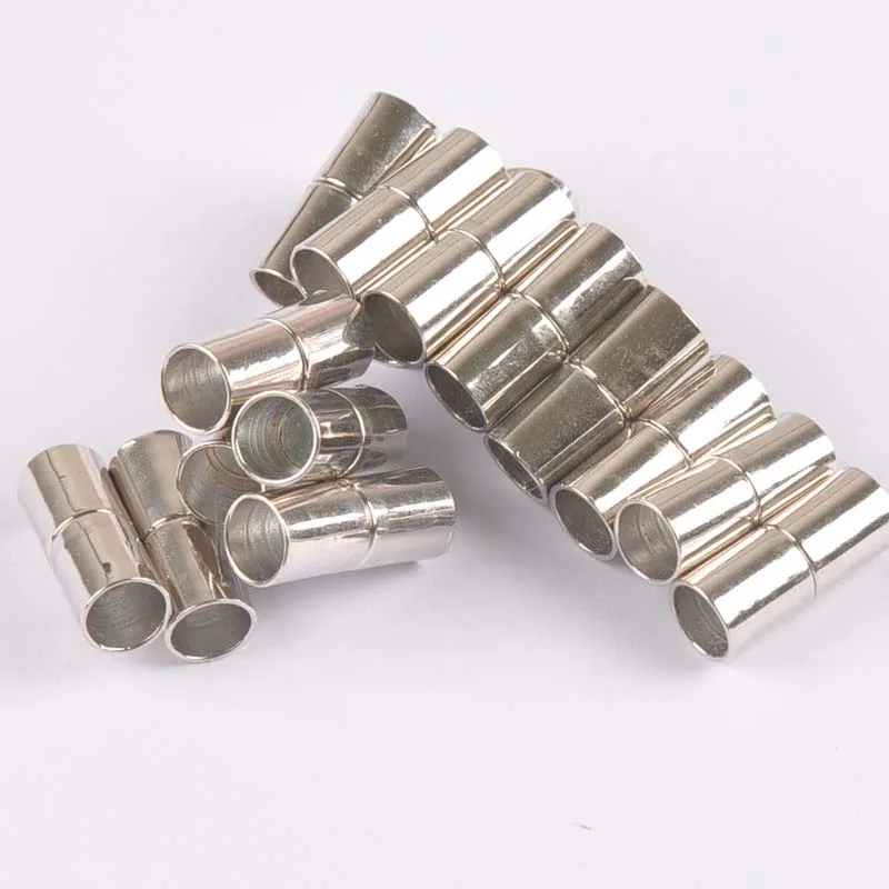 Серебряные прочные круглые магнитные застежки 5 комплектов для браслетов из