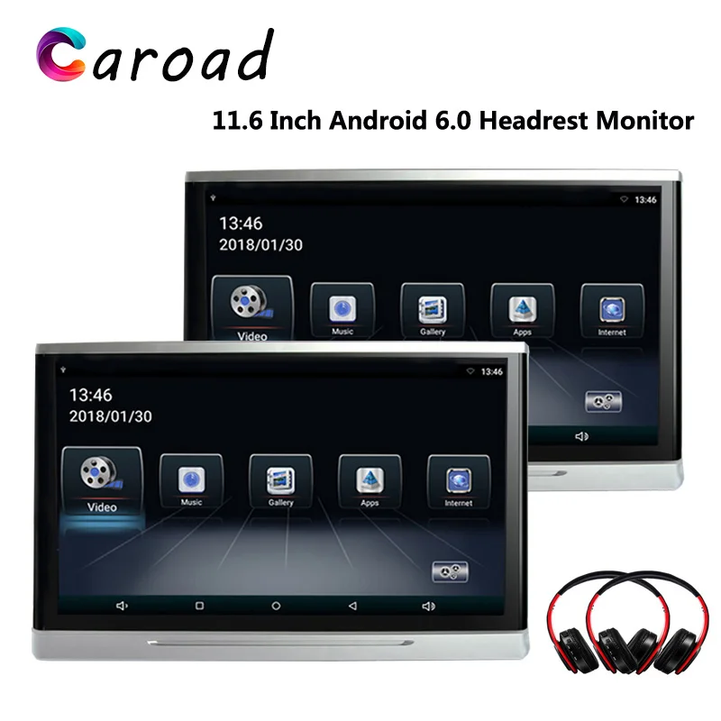 Caroad 2 шт. 11 6 дюймов Android 0 автомобиля мониторы подголовник сенсорный экран HD 1080 P