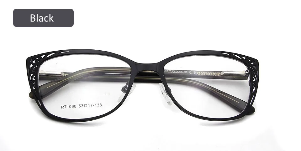 eyewear bk ESNBIE, металлические винтажные оправы для очков кошачий глаз для женщин, модные оправы для очков кошачий глаз, женские оптические оправы для очков - Цвет оправы: eyewear bk