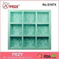 wholesales 9 cavity clouds soap mold silicone cake pan chocolate soap pudding jelly candy ice cookie biscuit mold