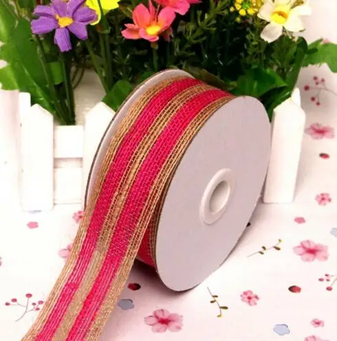 38mm 2 м джутовая Мешковина Hessian лента с кружевной отделкой рулон ленты Винтаж деревенский Рождество свадебное украшение ремесло DIY подарочная упаковка AA8032 - Цвет: 38mm