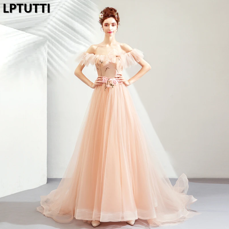 LPTUTTI женское длинное вечернее платье с аппликацией и вышивкой|Вечерние платья| |