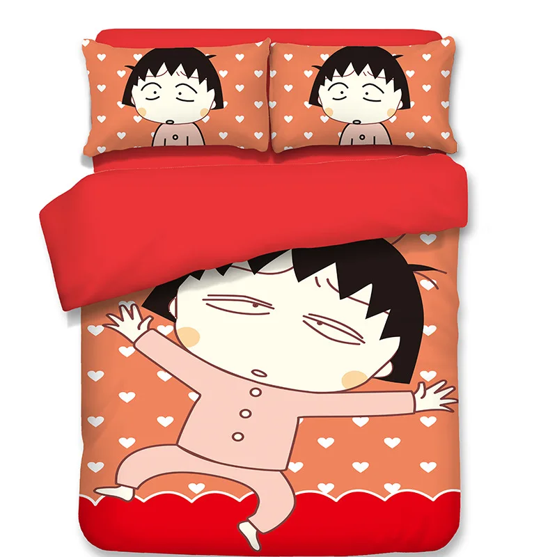 Комплект постельного белья Аниме Chibi Maruko Chan для девочек/детей 3/4 шт. комплект