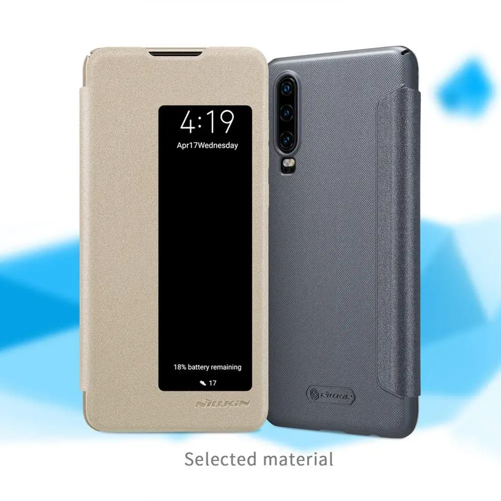 Чехол с откидной крышкой для Huawei P30 чехол Nillkin из блестящей искусственной кожи 6 1