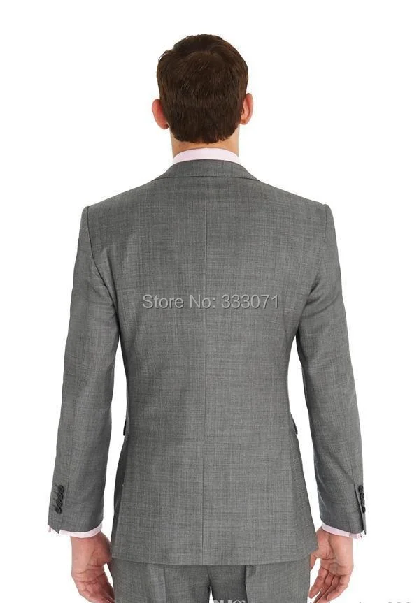 Изготовленный На Заказ тонкий крой две кнопки светло серый смокинг жениха тупым