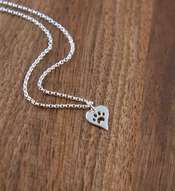 Lanseis10pc ожерелье в форме животного сердца Очаровательная кошачья лапа собачья